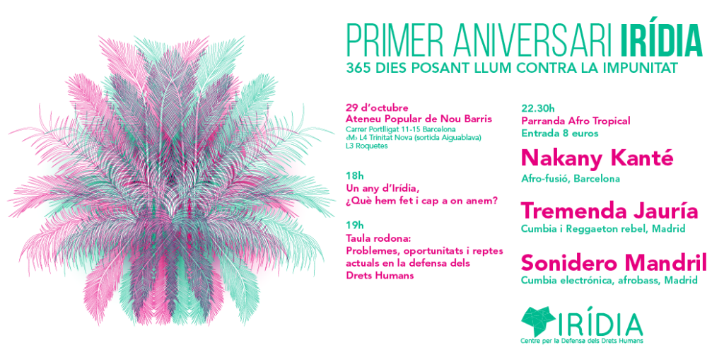 Irídia celebra l’aniversari amb una festa solidària a l’Ateneu Popular 9 Barris