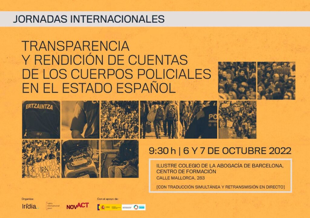 [PROGRAMA] Jornadas Internacionales: Transparencia y Rendición de Cuentas de los cuerpos policiales en el Estado español